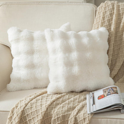 Luxe Cream Faux Fur Pillow Covers
